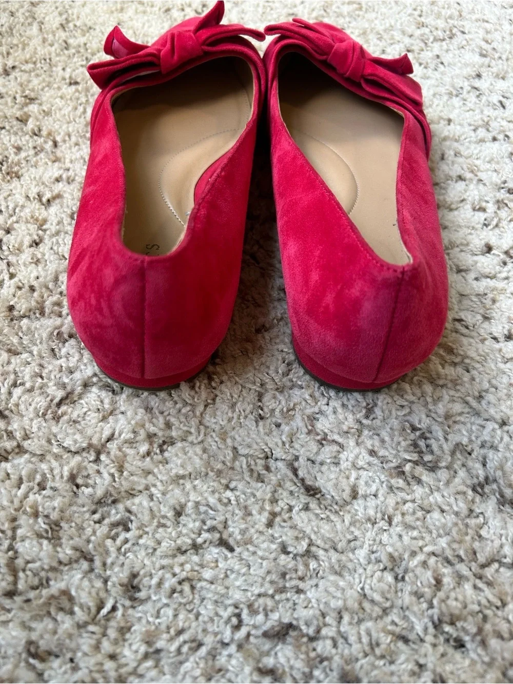 Talbots Edison Red Bow Suede Flats Size 9